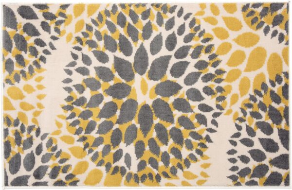 Rugshop Modern Floral Circles Design Area Rug, 2 x 3 inches, Yellow - Image 4