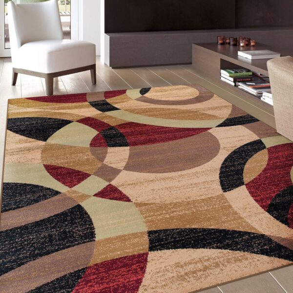 Rugshop Contemporary Modern Circles Abstract Area Rug, 3'3" x 5'3", Multicolor - Image 2