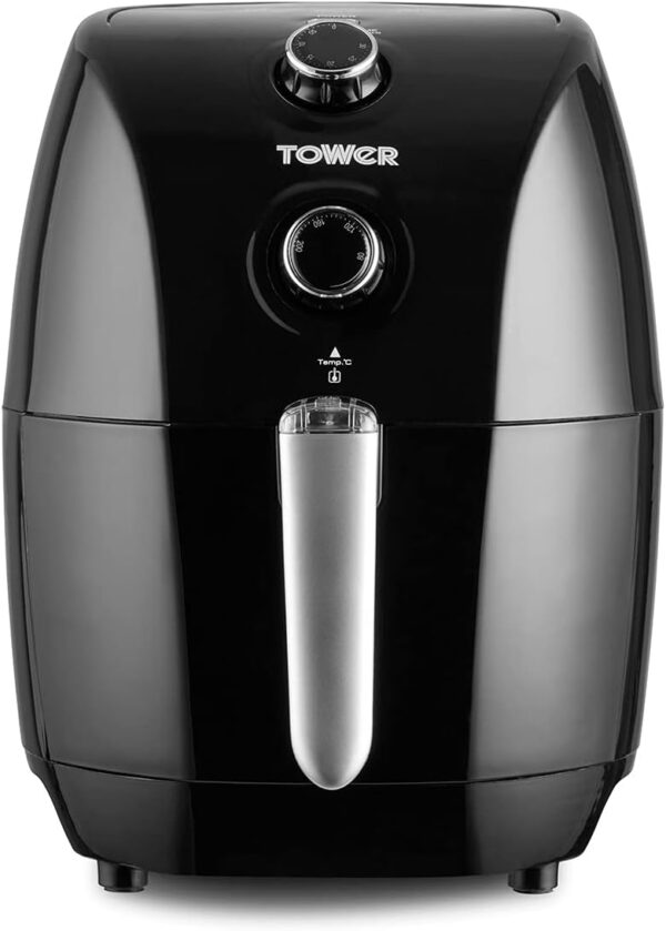 Tower T17025 Vortx Compact Air Fryer with Rapid Air Circulation, 30-Minute Timer, 1.5L, 900W, Black - Image 2