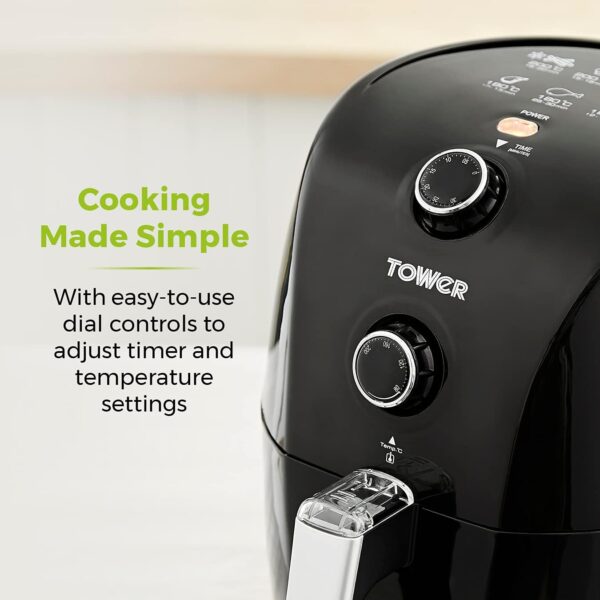 Tower T17025 Vortx Compact Air Fryer with Rapid Air Circulation, 30-Minute Timer, 1.5L, 900W, Black - Image 10