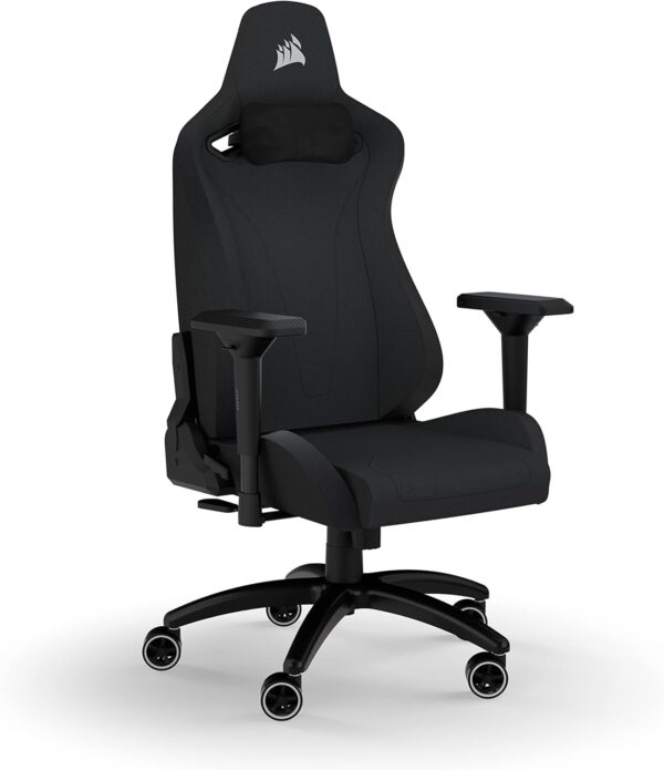 Corsair TC200 Fabric Gaming Chair, Standard Fit (Long-Lasting Support, Soft Fabric Exterior, Built-In Foam Lumbar Support, Adjustable 4D Armrests, Easy Assembly Process) Black - Image 2