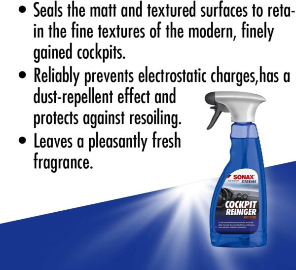 SONAX XTREME Cockpit Cleaner (500 ml) - For all plastic components in the car's interior. Seals the matt and textured surfaces. | Item-No. 02832410-810 - Image 4