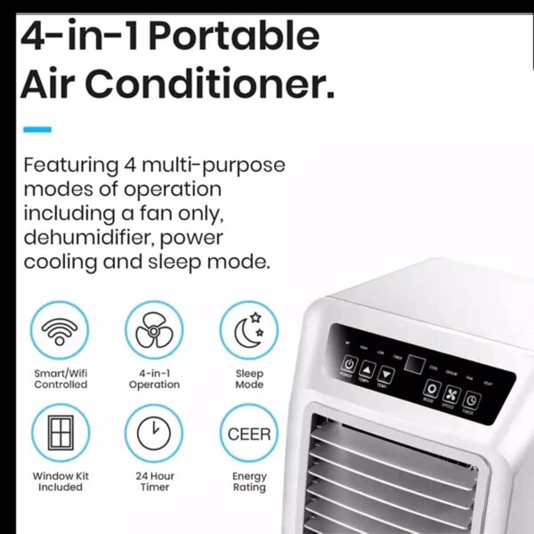 VELLOW Portable Air Conditioner, 4 in 1 Air Conditioner with Fan and Dehumidifier, Cools Up To 200 Square Feet, Air Conditioner with Remote Control for Offices, Dorms - Image 3