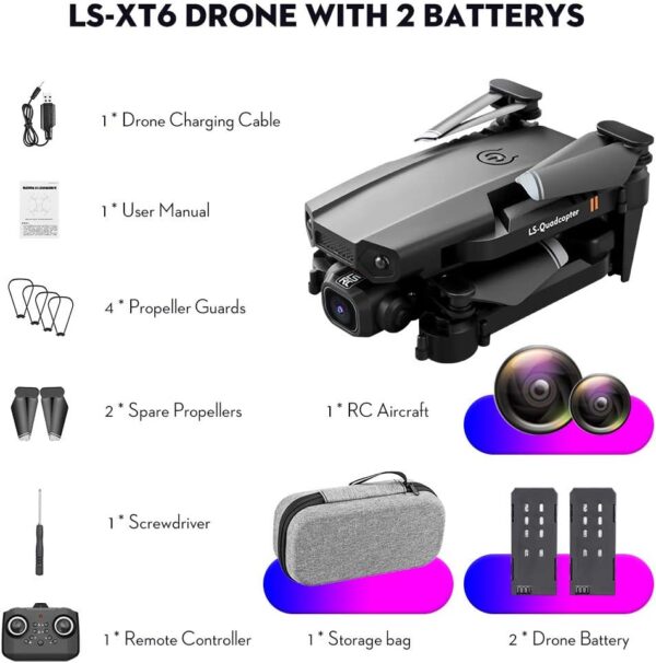 Drone with Camera 4K,Drone Dual Camera Track Flight Gravity Sensor Gesture Photo Video Altitude Hold Headless Mode RC Quadcopter for Adults Kid - Image 9