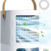 BALKO Mini Air Conditioner, Small Air Conditioner for Bedroom， Evaporative Air Cooler w/ 3-Level Humidify & 3 Speeds, 7-Color Night Light, USB Powered Desk Portable Air Conditioner Fan, - Image 2
