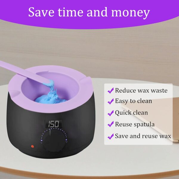 Electric Waxing Kit, Wax Warmer Silicone Liner for Tress Wellness Compatible with 16oz Waxing Kit Melting Wax Bowl for Tress Wellness Wax Warmer or for BLITZWAX Wax Warmer (Purple) - Image 7