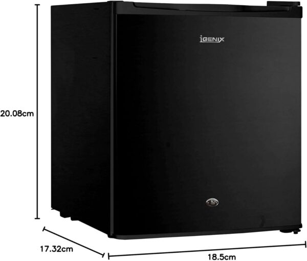 Igenix IG3711BL Table Top Fridge with 47 Litre Capacity, 4 Litre Ice Box, 1 Shelf, Reversible and Lockable Door, Black - Image 10