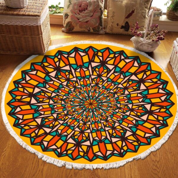 Terafeels Area Rugs Modern Abstract Round Rug 4Ft Colorful Living Room Rug Soft Dining Room Circle Rugs Non Slip Bedroom Mat Contemporary Indoor Floor Nursery Carpet for Kitchen Coffee 120cm, 296120 - Image 3