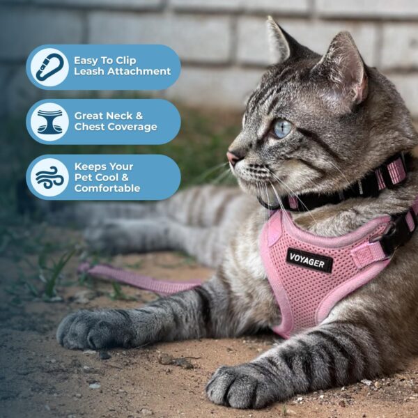 Voyager Step-in Lock Pet Harness - All Weather Mesh, Adjustable Step in Harness for Cats and Dogs by Best Pet Supplies - Pink, XXS - Image 6