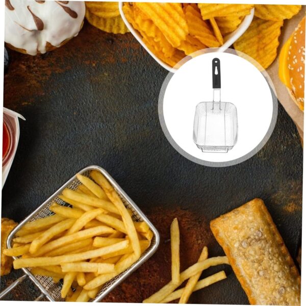 Yardwe Commercial Deep Fryer Turkey Deep Fryer Stainless Strainer French Fry Chips Baskets Wire Fish Fryer Basket Mesh Net Strainer Basket Fry Basket Wire Mesh Basket Fry Strainer Replace - Image 10