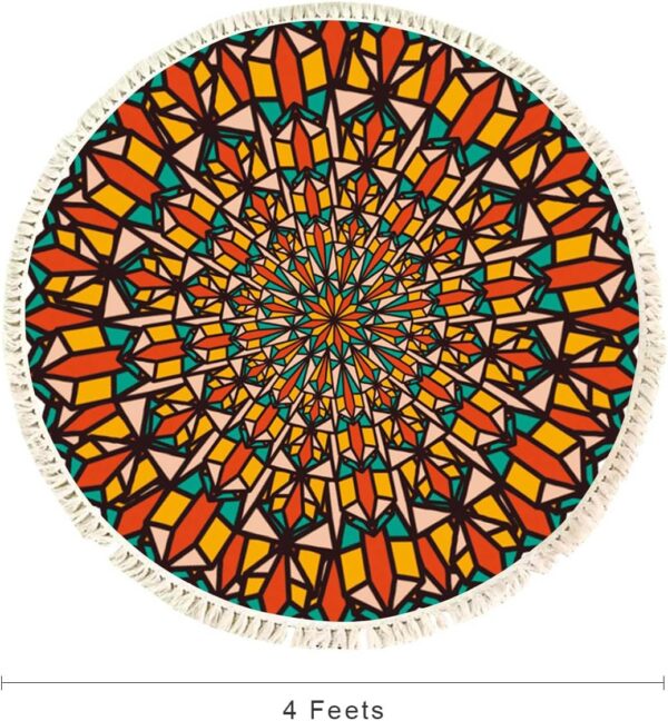 Terafeels Area Rugs Modern Abstract Round Rug 4Ft Colorful Living Room Rug Soft Dining Room Circle Rugs Non Slip Bedroom Mat Contemporary Indoor Floor Nursery Carpet for Kitchen Coffee 120cm, 296120 - Image 4