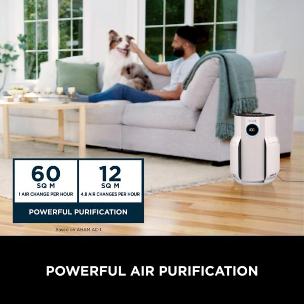 Shark NeverChange5 Air Purifier for Home, Bedroom, Room Coverage 60sqm, 5-Year HEPA Filter Traps 99.97% of Allergens including Dust, Pollen, Pet Dander, Auto Mode, Quiet, LED Display, White HP150UK - Image 7