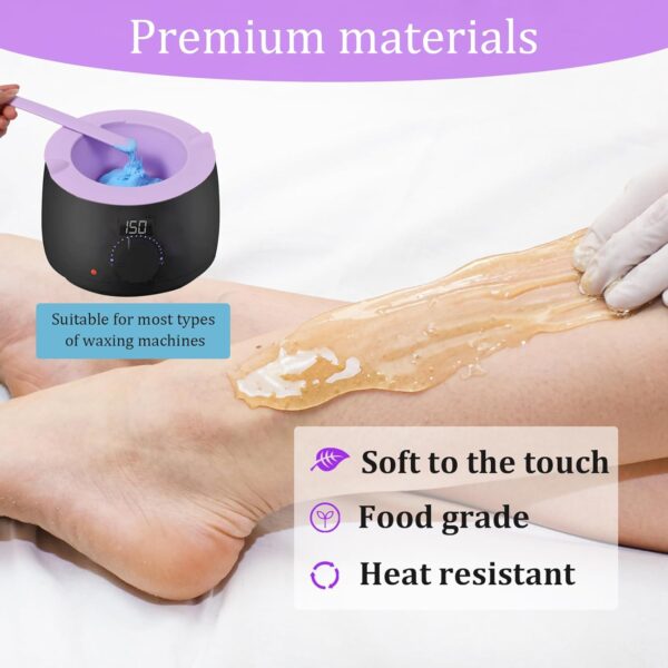 Electric Waxing Kit, Wax Warmer Silicone Liner for Tress Wellness Compatible with 16oz Waxing Kit Melting Wax Bowl for Tress Wellness Wax Warmer or for BLITZWAX Wax Warmer (Purple) - Image 8