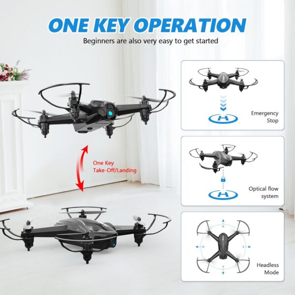 Drone with Camera 1080P HD FPV Live Video Drone with Carrying Case Altitude Hold Headless Mode 3D Flips RC Quadcopter for Beginners with 2 Batteries 20 Mins Flight Time Drones for Beginner Great Gift - Image 5