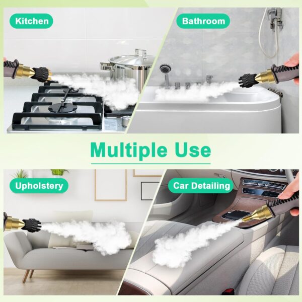 CAYAMA Steam Cleaner, 2500W High Pressure Steam Cleaner, 1200ml Portable Handheld Clean Steamers for Home use, High-Temperature Steamer Cleaner for Cleaning Car, Kitchen, Bathroom, Grout and Tile - Image 7