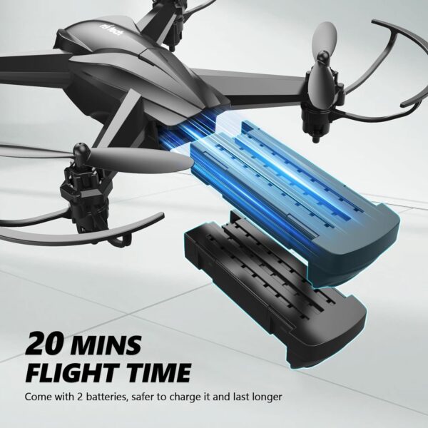 Drone with Camera 1080P HD FPV Live Video Drone with Carrying Case Altitude Hold Headless Mode 3D Flips RC Quadcopter for Beginners with 2 Batteries 20 Mins Flight Time Drones for Beginner Great Gift - Image 3