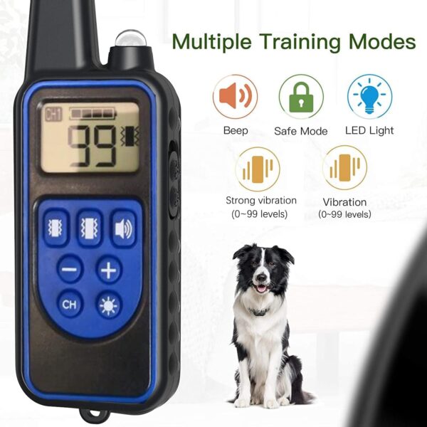 YIXIA Dog Training Collar with 2600Ft Remote for 2 dogs, Electronic Dog Collar with Beep, Vibration, Strong vibration, Light and Keypad Lock Mode（2 collars） - Image 6