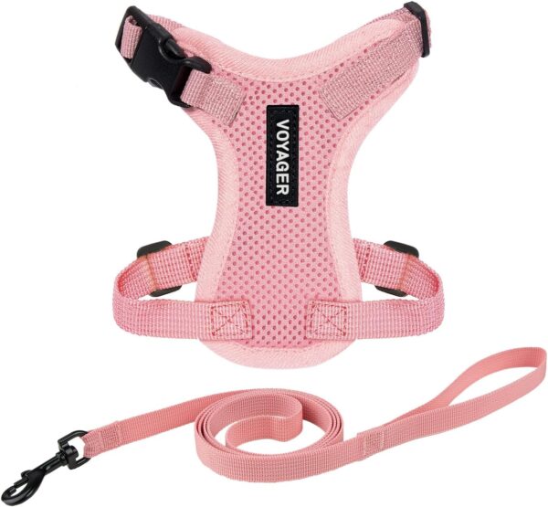 Voyager Step-in Lock Pet Harness - All Weather Mesh, Adjustable Step in Harness for Cats and Dogs by Best Pet Supplies - Pink, XXS - Image 2