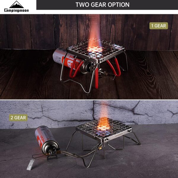 Campingmoon Portable Campfire Grill Grate 304 Stainless Steel Folding Camping Grill Over Gas Stove BBQ Grill Rack with Legs and Carrying Bag - Image 4