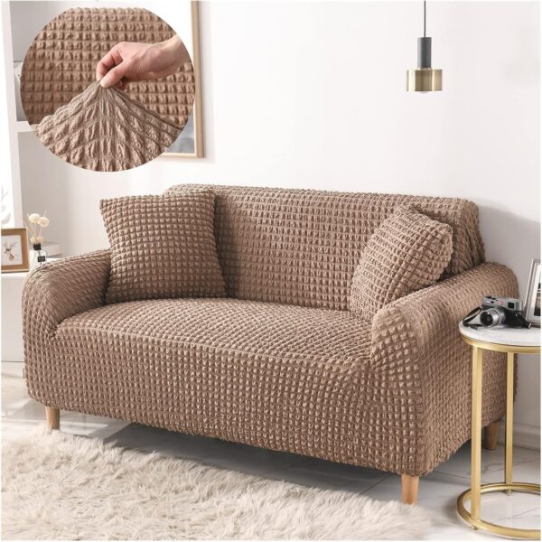 GODENI Luxurious Seersucker Fabric Decorative Sofa Cover Elastic Chaise Longue Living Room 1 2 3 4 Seater Adjustable Modern Furniture sofa set (Color : D-07, Size : 3-seater 190-230cm) - Image 3