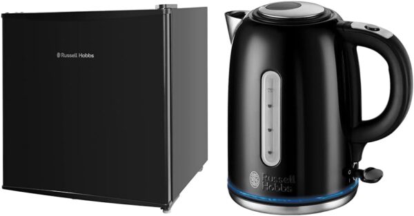 Russell Hobbs RHTTLF1B 43L Table Top F Energy Rating Fridge Black & Black Stainless Steel Electric 1.7L Cordless Kettle - Image 2