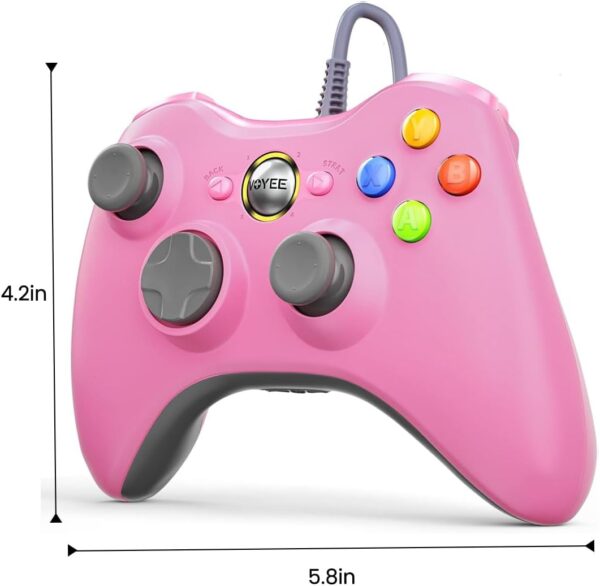 VOYEE Wired Controller Compatible with Xbox 360 Controller (Pink) - Image 3