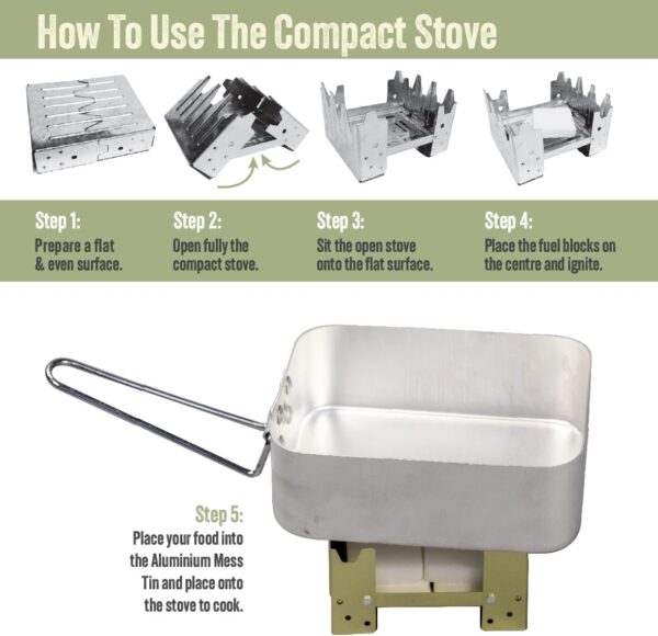 Milestone Camping 66000 Camp Cookware Set/Features Mess Tins, Cutlery, Compact Stove & Fuel Blocks/Aluminium & Stainless-Steel Utensils/Great For Camping, Festivals & Fishing Trips - Image 6