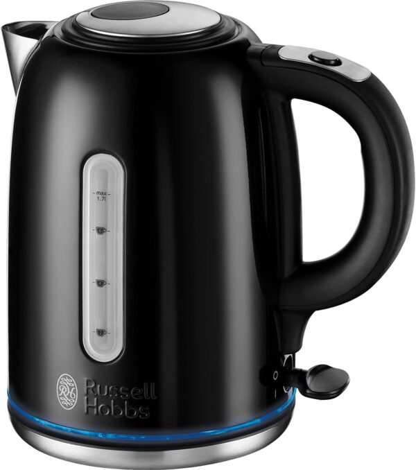 Russell Hobbs RHTTLF1B 43L Table Top F Energy Rating Fridge Black & Black Stainless Steel Electric 1.7L Cordless Kettle - Image 6