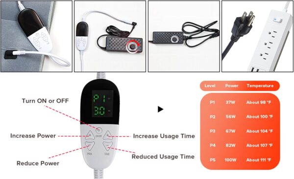 XGXHIN Red Light Therapy Mat, Near Infrared Light Therapy Blanket with Timer, for Body Shoulder Waist Back Knee Pain Relief - Image 9