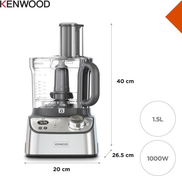 Kenwood MultiPro Express Weigh Food Processor, 8 Processing Tools, Variable Speed with Pulse Function, Integrated Digital Scales, Capacity 3L, FDM71.960SS - Image 6