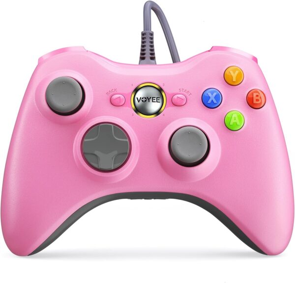 VOYEE Wired Controller Compatible with Xbox 360 Controller (Pink) - Image 2