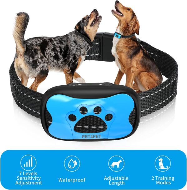 PET4PET Dog Barking Collar with 6 Adjustable Sensitivity Levels For Small Medium Large Dogs, Anti Barking Dog Training Collar Humane Beep Vibration, Anti Barking Device, Waterproof - Image 9