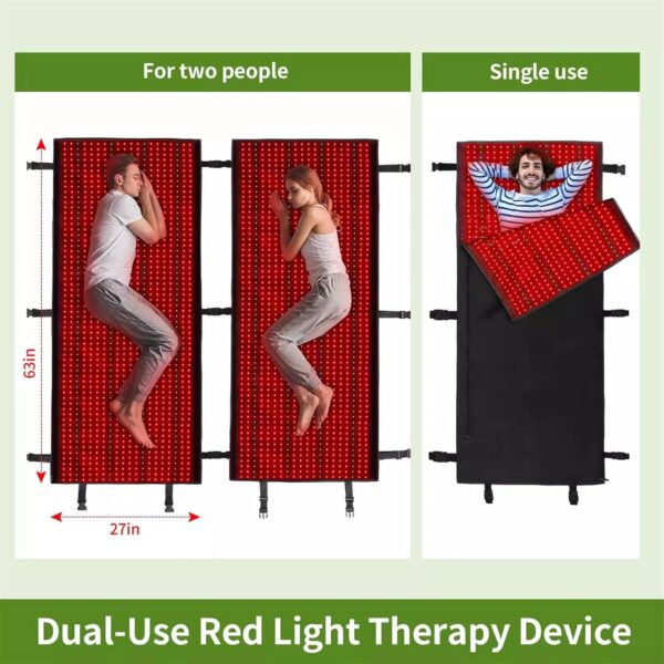 XGXHIN Red Light Therapy Mat, Near Infrared Light Therapy Blanket with Timer, for Body Shoulder Waist Back Knee Pain Relief - Image 8