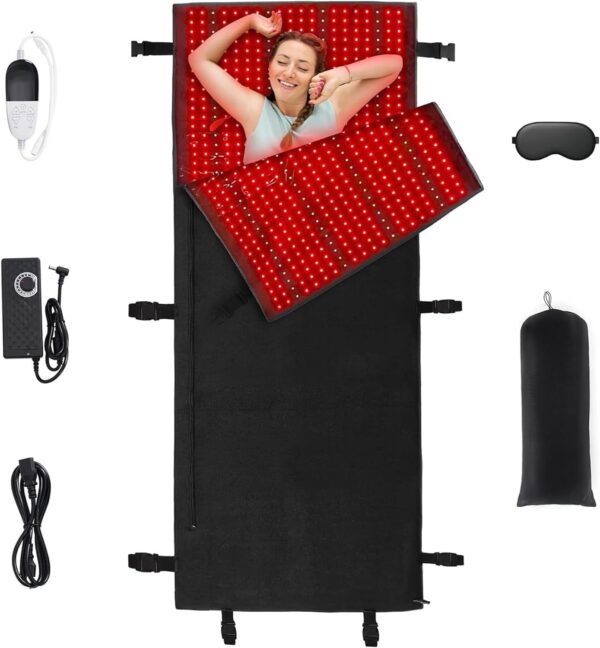 XGXHIN Red Light Therapy Mat, Near Infrared Light Therapy Blanket with Timer, for Body Shoulder Waist Back Knee Pain Relief - Image 2