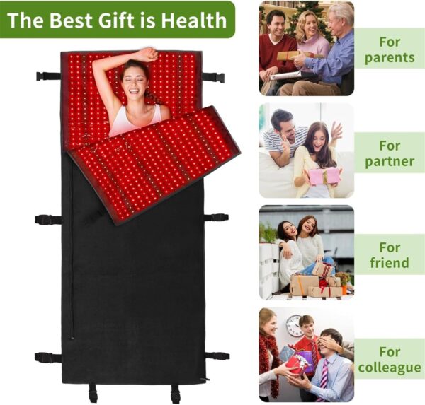 XGXHIN Red Light Therapy Mat, Near Infrared Light Therapy Blanket with Timer, for Body Shoulder Waist Back Knee Pain Relief - Image 7