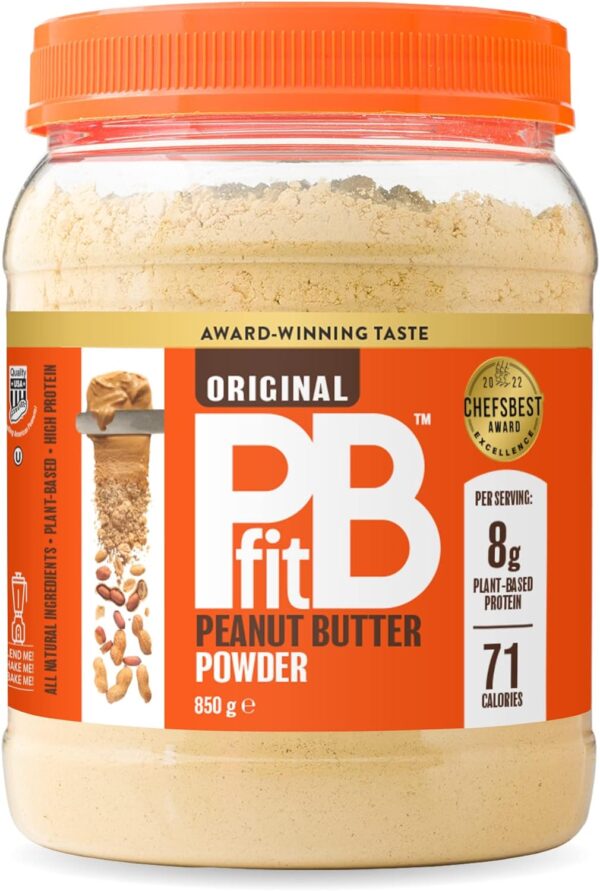 PBfit Peanut Butter Powder - Gluten Free, High Protein, 87% Less Fat, Natural Nut Butter Spread - Powdered Peanut Butter from Real Roasted Pressed Peanuts - 850g - Image 2