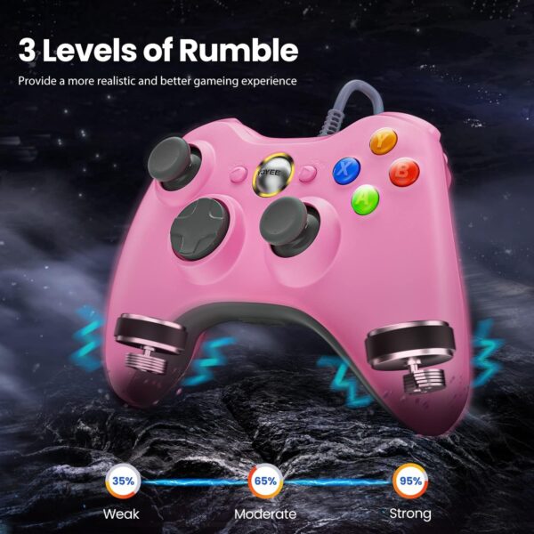 VOYEE Wired Controller Compatible with Xbox 360 Controller (Pink) - Image 4