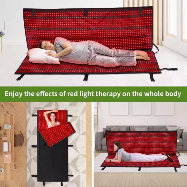 XGXHIN Red Light Therapy Mat, Near Infrared Light Therapy Blanket with Timer, for Body Shoulder Waist Back Knee Pain Relief - Image 3