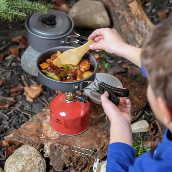 Qupzze Outdoor Camping Cookware Set Portable Camping Dinnerware Aluminum Camping Tableware Cooking Pot Set Picnic Dinnerware for Backpacking Hiking - Image 7