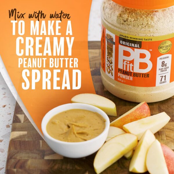 PBfit Peanut Butter Powder - Gluten Free, High Protein, 87% Less Fat, Natural Nut Butter Spread - Powdered Peanut Butter from Real Roasted Pressed Peanuts - 850g - Image 7