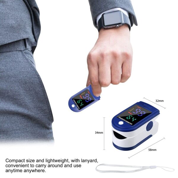 Professional finger Pulse Oximeter, handheld finger heart rate monitor, color display and pulse rate (PR) and oxygen saturation (SpO2) readings - Image 4