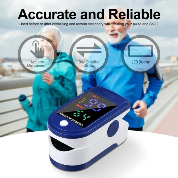 Professional finger Pulse Oximeter, handheld finger heart rate monitor, color display and pulse rate (PR) and oxygen saturation (SpO2) readings - Image 7