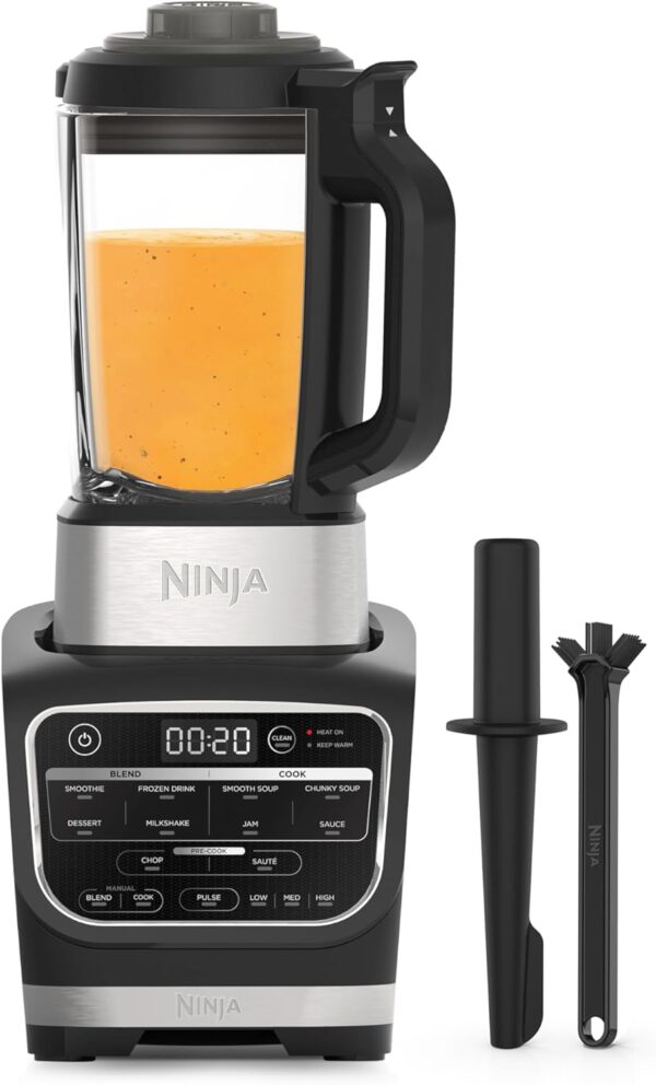 Ninja Foodi Blender & Soup Maker, 10 Auto-iQ Programs, 1.7L Glass Jug, Hot & Cold Blender, Built-In Heating Element, Tamper, Cleaning Program & Brush, 1000W, Black HB150UK - Image 2