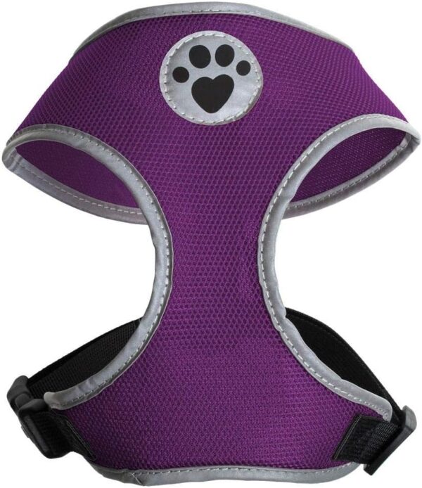 igadgitz home U7056 - Sweat-Proof Dog Harness, Puppy Harness, Walking Dog Vest in with Reflective High Visibility Piping & Secure Lockable buckle - Purple - Medium - Image 2