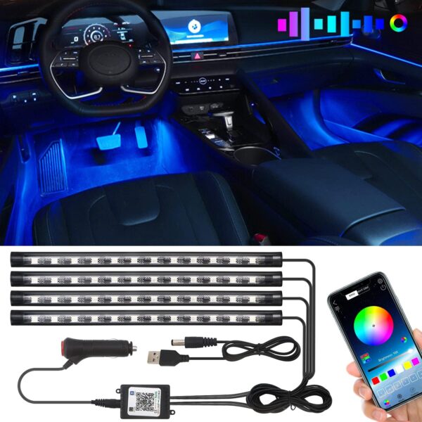 Car Underglow Lights Led Strip Lights for Cars USB with App Control RGB Multicolor Car Interior Lighting 12V Atmosphere Neon Lights Strip LED Under Dash Car Lighting Motorcycles Led Lights 2 in 2 - Image 2