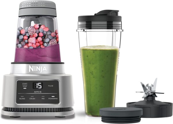 Ninja Foodi Power Nutri Blender 2-in-1, Blend Smoothie Bowls, Thick Spreads & Frozen Drinks, Automatic Programs, 700ml Cup & 400ml Bowl with with Power Paddle, 1100W, Silver CB100UK - Image 2