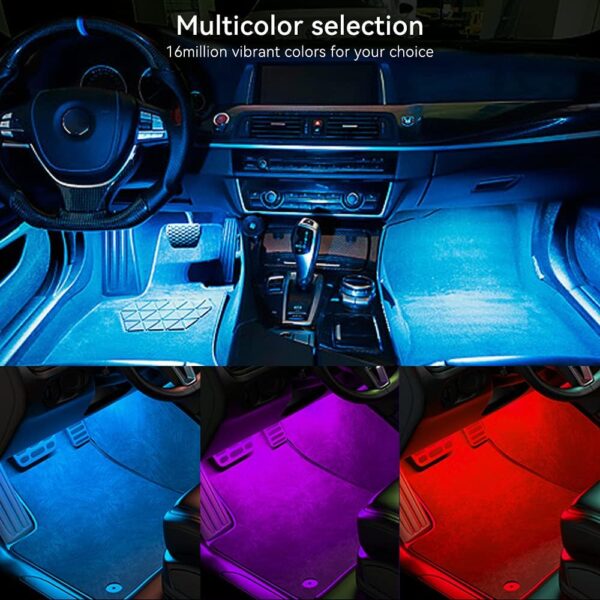 Car Underglow Lights Led Strip Lights for Cars USB with App Control RGB Multicolor Car Interior Lighting 12V Atmosphere Neon Lights Strip LED Under Dash Car Lighting Motorcycles Led Lights 2 in 2 - Image 5