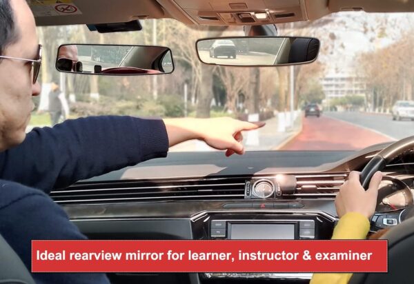 KITBEST Rear View Mirror Learner Driving Instructor Examiner Mirror Car Interior Mirror Wide Angle Adjustable with Suction Cup for Car SUV Trucks 240 X 64mm - Image 3