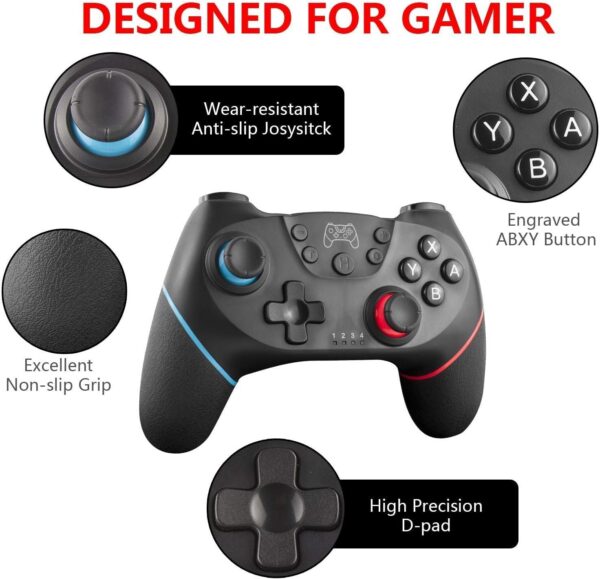 Diswoe 2023 Upgraded Wireless Controller for Switch/Lite/OLED Pro Controller for Switch Remote Joystick Gamepad Supports Wake up, Gyro Axis, Turbo, Dual Vibration and Screenshot Function - Image 4