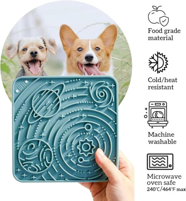 OHMO Licky Mat for Dogs and Cats(Large, 2pcs) Enrichment Accessories Toy Space Star Easy Clean Pet Slow Feeder with Suction Cups, Licking Pad for Anxiety Relief and Boredom Reduction - Image 6